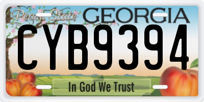 GA license plate CYB9394