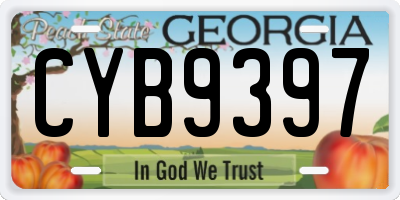 GA license plate CYB9397