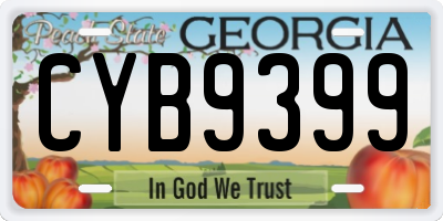 GA license plate CYB9399