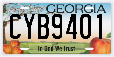 GA license plate CYB9401
