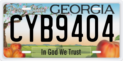 GA license plate CYB9404