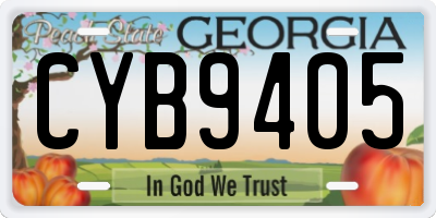 GA license plate CYB9405