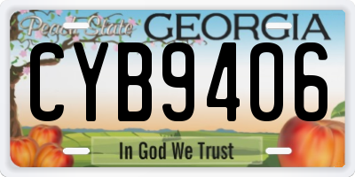 GA license plate CYB9406