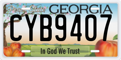 GA license plate CYB9407