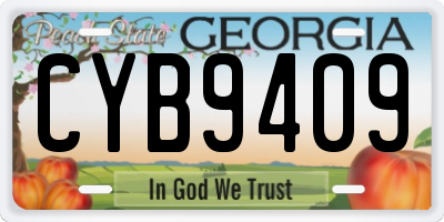 GA license plate CYB9409