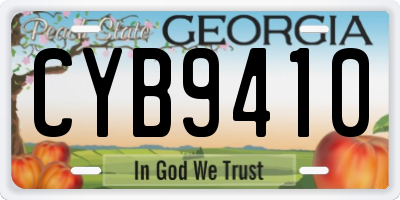 GA license plate CYB9410