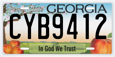 GA license plate CYB9412