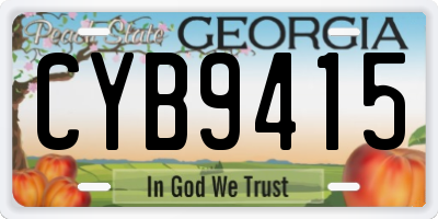GA license plate CYB9415