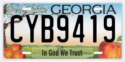 GA license plate CYB9419