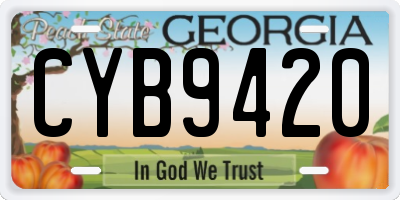 GA license plate CYB9420