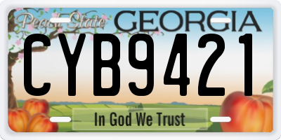 GA license plate CYB9421