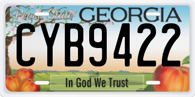 GA license plate CYB9422
