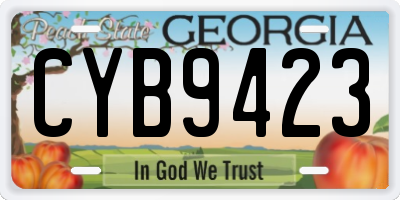 GA license plate CYB9423