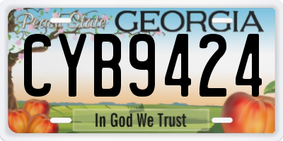 GA license plate CYB9424