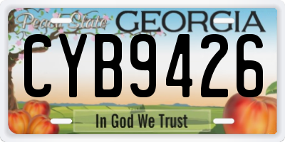 GA license plate CYB9426