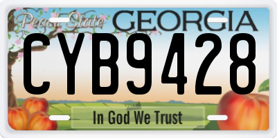 GA license plate CYB9428