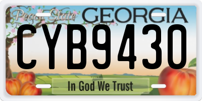 GA license plate CYB9430