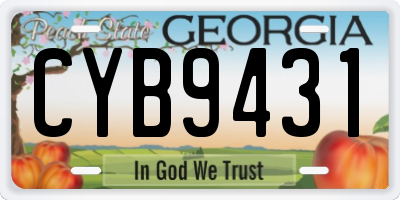 GA license plate CYB9431