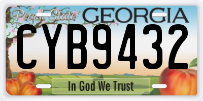 GA license plate CYB9432