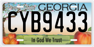 GA license plate CYB9433