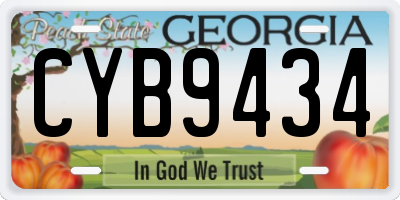 GA license plate CYB9434