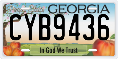 GA license plate CYB9436