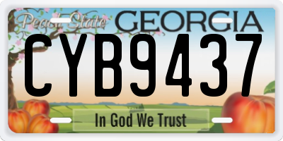 GA license plate CYB9437