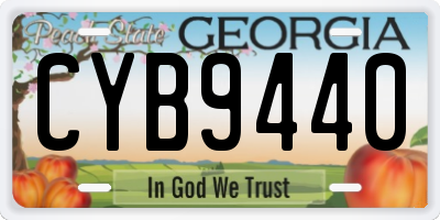 GA license plate CYB9440