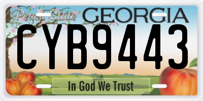 GA license plate CYB9443