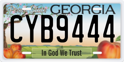 GA license plate CYB9444