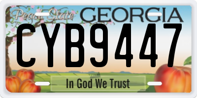 GA license plate CYB9447