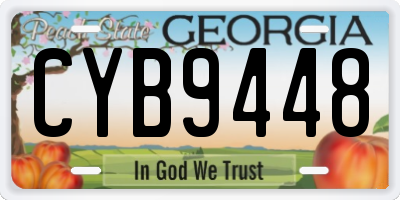 GA license plate CYB9448