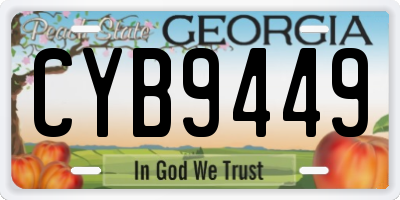 GA license plate CYB9449