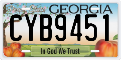 GA license plate CYB9451