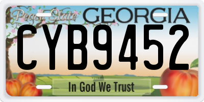 GA license plate CYB9452