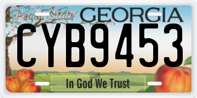 GA license plate CYB9453