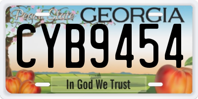 GA license plate CYB9454