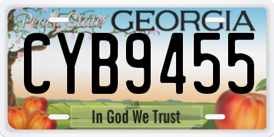 GA license plate CYB9455