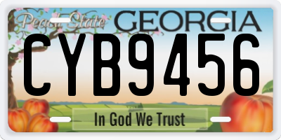 GA license plate CYB9456
