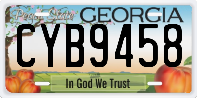 GA license plate CYB9458