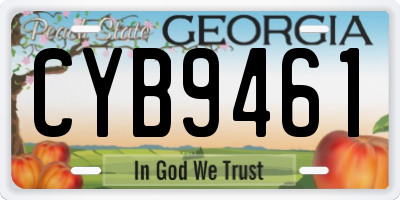 GA license plate CYB9461