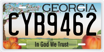 GA license plate CYB9462