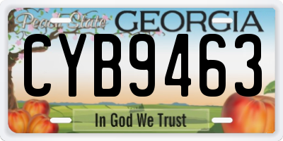 GA license plate CYB9463