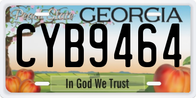 GA license plate CYB9464