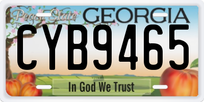 GA license plate CYB9465