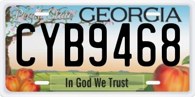 GA license plate CYB9468