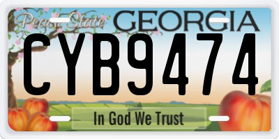 GA license plate CYB9474