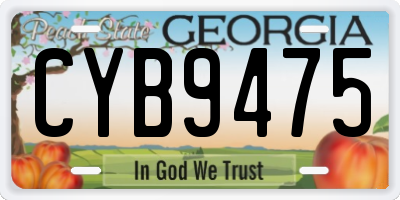 GA license plate CYB9475