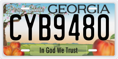 GA license plate CYB9480