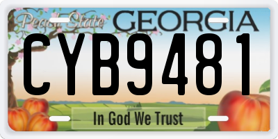 GA license plate CYB9481